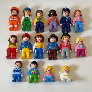 Vintage 90s Playmobil 123 People Set Of 16 (ZZ28A)